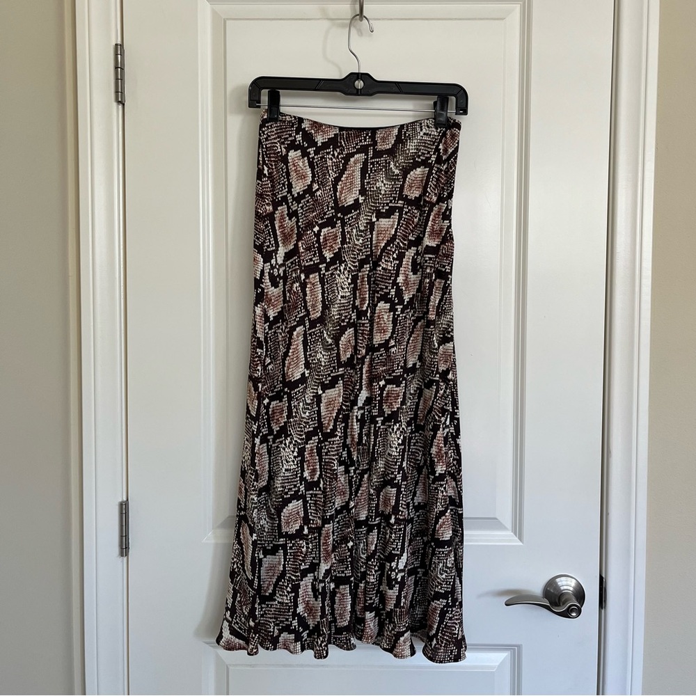 Whistles Snake Animal Print Midi Skirt sz 2 NWT